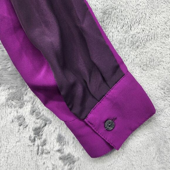 Sofia Vergara Top Womens M Purple 2-Tone Long Sleeve Popover Studded Pockets - Picture 4 of 11